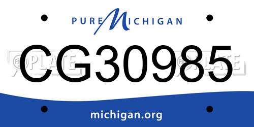 CG30985 Michigan License Plate