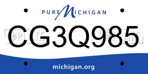 CG3Q985 Michigan License Plate