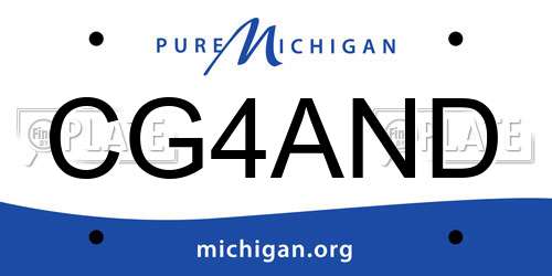 CG4AND Michigan License Plate