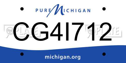 CG4I712 Michigan License Plate
