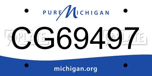CG69497 Michigan License Plate