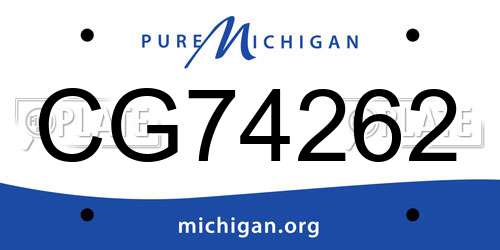 CG74262 Michigan License Plate