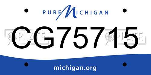CG75715 Michigan License Plate