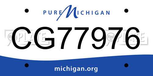 CG77976 Michigan License Plate