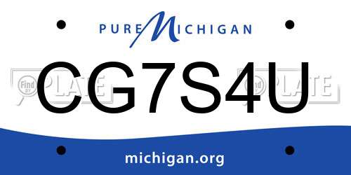 CG7S4U Michigan License Plate