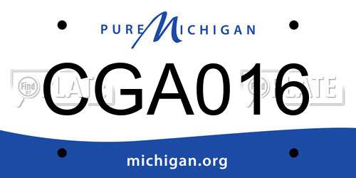 CGA016 Michigan License Plate