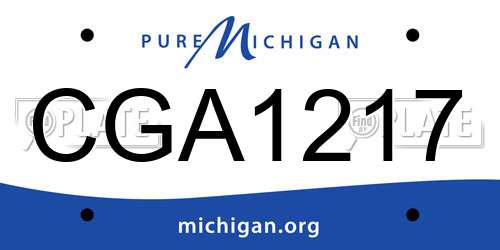 CGA1217 Michigan License Plate