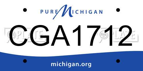 CGA1712 Michigan License Plate