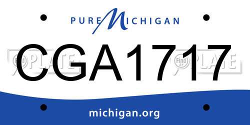 CGA1717 Michigan License Plate