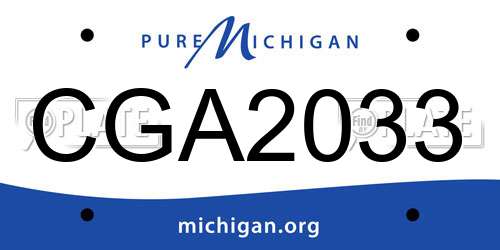 CGA2033 Michigan License Plate
