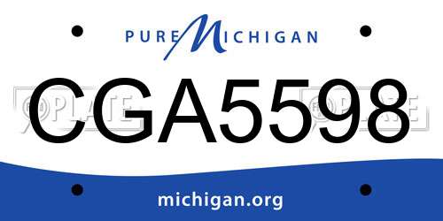 CGA5598 Michigan License Plate
