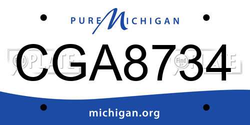 CGA8734 Michigan License Plate