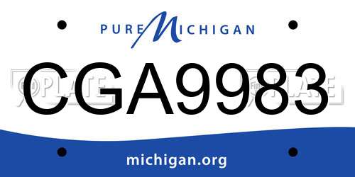 CGA9983 Michigan License Plate