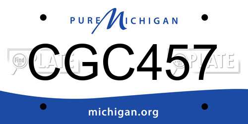 CGC457 Michigan License Plate