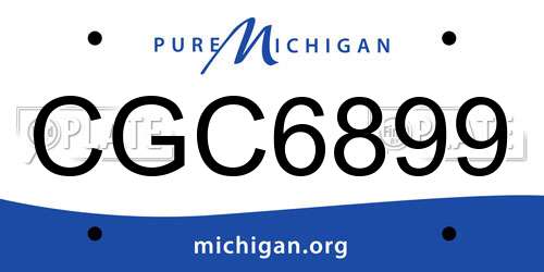 CGC6899 Michigan License Plate