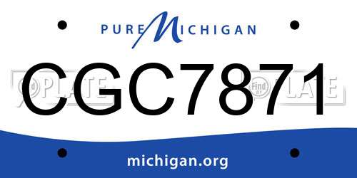 CGC7871 Michigan License Plate