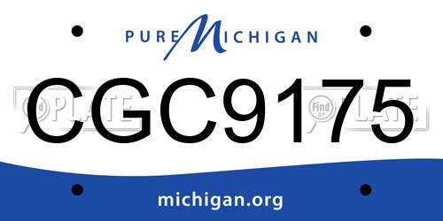 CGC9175 Michigan License Plate