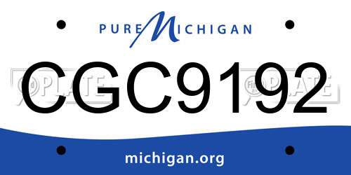 CGC9192 Michigan License Plate