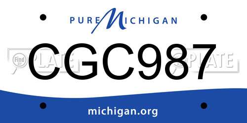 CGC987 Michigan License Plate