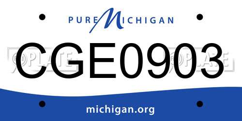 CGE0903 Michigan License Plate
