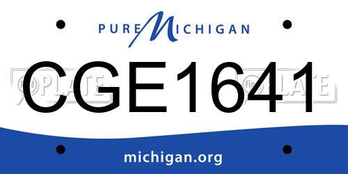 CGE1641 Michigan License Plate