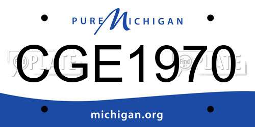 CGE1970 Michigan License Plate