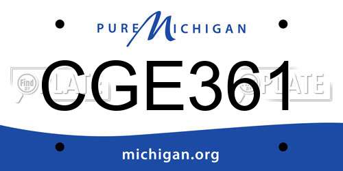 CGE361 Michigan License Plate