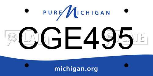 CGE495 Michigan License Plate
