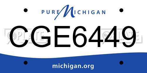 CGE6449 Michigan License Plate