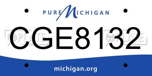 CGE8132 Michigan License Plate