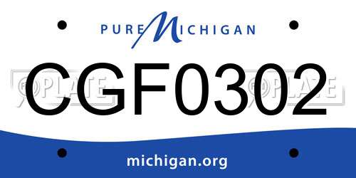 CGF0302 Michigan License Plate