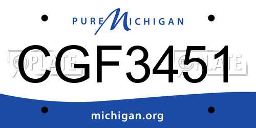 CGF3451 Michigan License Plate