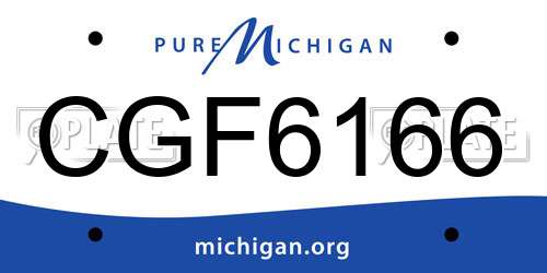 CGF6166 Michigan License Plate