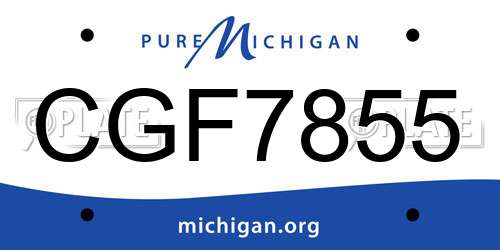 CGF7855 Michigan License Plate