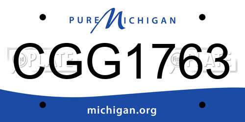 CGG1763 Michigan License Plate