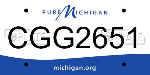 CGG2651 Michigan License Plate