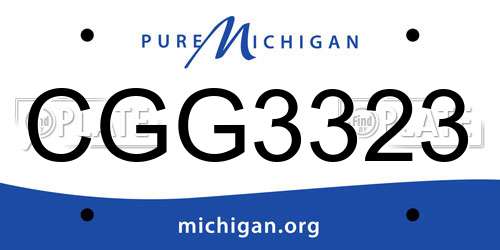 CGG3323 Michigan License Plate