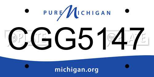 CGG5147 Michigan License Plate