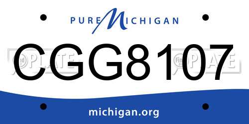 CGG8107 Michigan License Plate