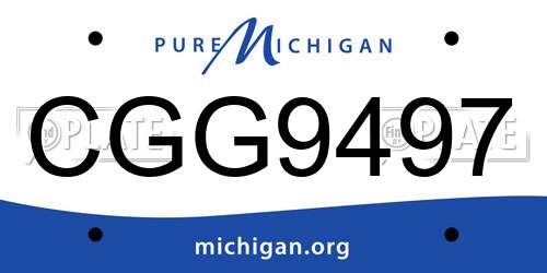 CGG9497 Michigan License Plate