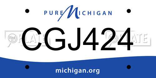 CGJ424 Michigan License Plate