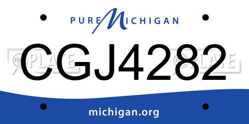 CGJ4282 Michigan License Plate