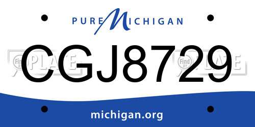 CGJ8729 Michigan License Plate