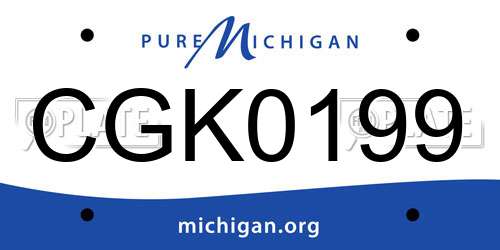 CGK0199 Michigan License Plate