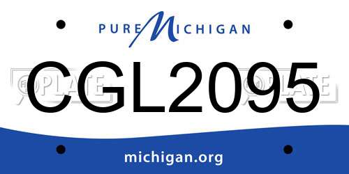 CGL2095 Michigan License Plate