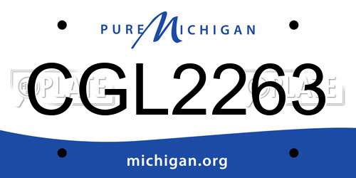 CGL2263 Michigan License Plate