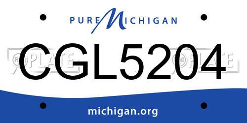 CGL5204 Michigan License Plate