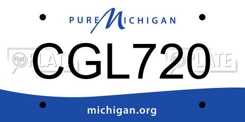 CGL720 Michigan License Plate