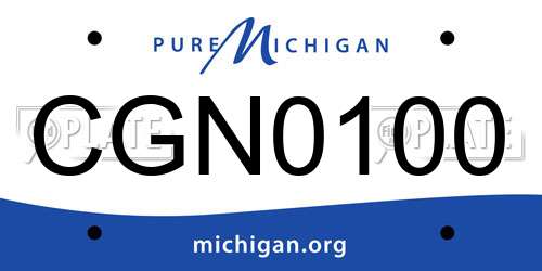 CGN0100 Michigan License Plate