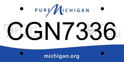 CGN7336 Michigan License Plate